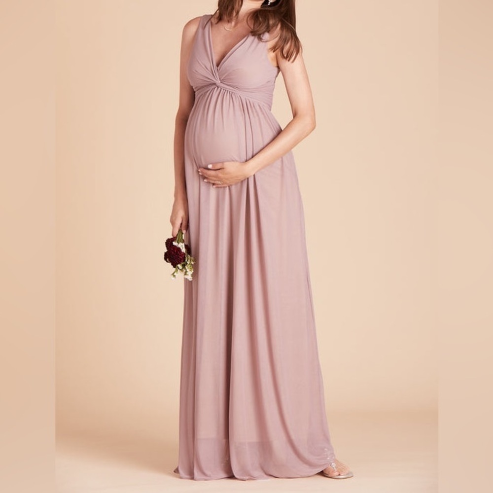 Birdy Grey Lianna Mesh Dress Mauve Maternity Bridesmaid NWT
